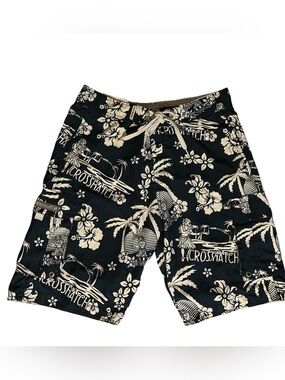 Crosshatch Black Label Swim Trunks Tropical Print Men’s Medium Board Shorts